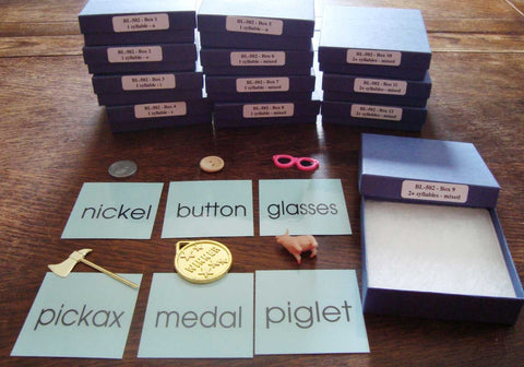 Blue Object Box Set - M&M Montessori Materials