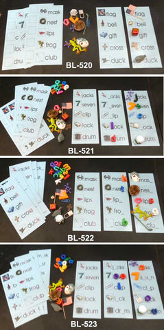 Blue Word Lists with Objects Set - M&M Montessori Materials