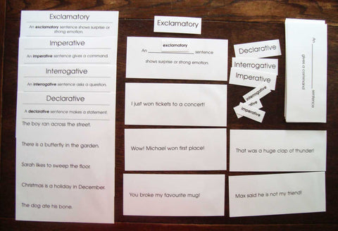 Kinds of Sentences - M&M Montessori Materials
