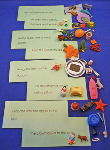 Phonogram Sentences & Objects Sets - M&M Montessori Materials