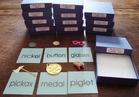 Blue Object Box Set - M&M Montessori Materials
