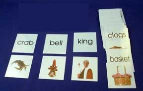 Blue Word & Picture Cards Set - M&M Montessori Materials
