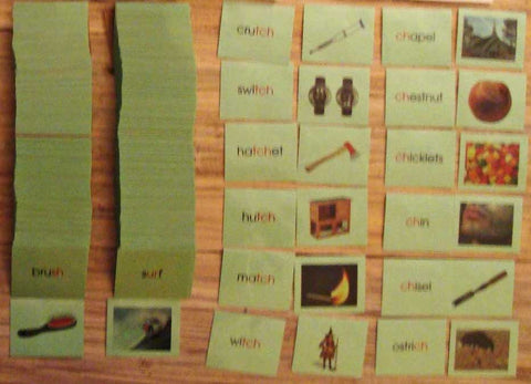 Phonogram Word & Picture Cards - M&M Montessori Materials
