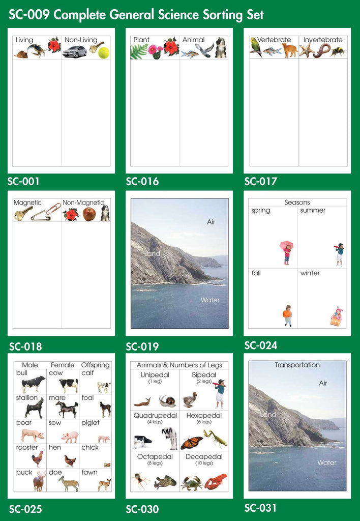 General Science Sorting Set – Montessori Materials by Lakeview