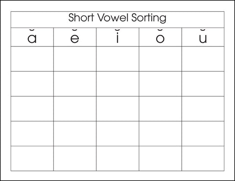 Short Vowel Sorting - M&M Montessori Materials
