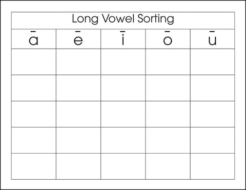 Long Vowel Sorting - M&M Montessori Materials
