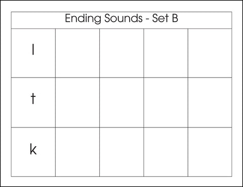Ending Sounds Set B - M&M Montessori Materials

