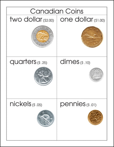 Canadian Coins - M&M Montessori Materials
